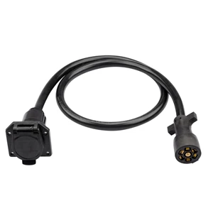 7 Way Trailer Extension Cord 4ft with Truck End Connector, Power Cord with Connector for Travel Trailer