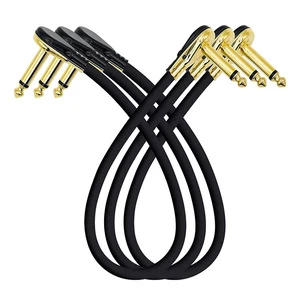 Value Pack of Flat Guitar Patch Cables PVC Jacket Budget Pedalboard Connectors for Guitar Piano Speaker Use-Beginner Hobbyist