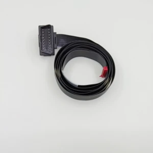 Custom 16 Pin OBDII Diagnostic Automotive Cable Assembly with PVC Insulation Male IDC Connectors Flat Ribbon Cable