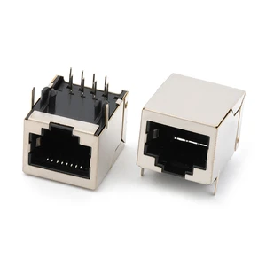 Right Angle RJ45 10P8C Female Socket Connector Ethernet RJ45 Connector