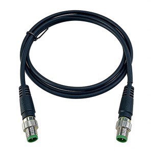 M12 5 Pin Mini Din Male to Male Midi Cable Connector 2m Pre-assembled Shielded PVC Cable for Industrial Actuator Connection