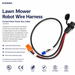 Custom Lawn Mower Robot Power Bus Wire Harness IP67 Rated Waterproof Rear Body Cable High Current Tinned Automobile Motorcycle