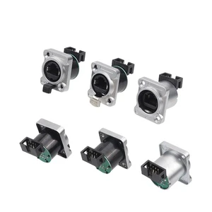 Wall Panel Cable Mount Industrial RJ45 Waterproof Connector Network Pass Through Ethernet EtherCon Connector IP65