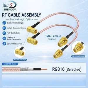 RG316 SMA Female To SMA Male Right Angle RF Coaxial Cable Assembly Antenna Extension Cable For 4G LTE Router Cellular Receiver