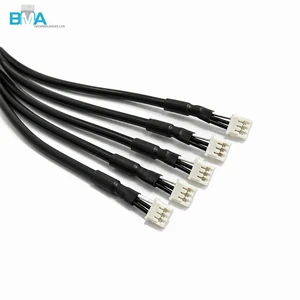 PH 2.0mm 3Pin Shielded Wire Harness UL2547 26AWG Female to Female 480mm Jumper With Spiral Shield for EMI Noise Reduction