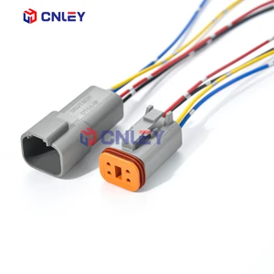 Dt06-4s 4pin Custom-made Automotive Electrical Wire Harness IP66 Rated Waterproof Nylon Housing Copper Contacts Terminals