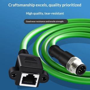 IP67 M12 Connector 8 Pin X Code Female RJ45 Plug CAT6 Industrial Profinet Ethercat Ethernet Cable Double Shielded Wire Harness