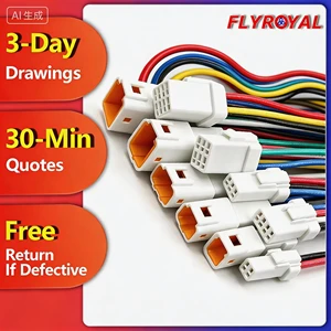 Custom 2-6 Pin IP67 Waterproof Automotive Connector Wire Harness Sealed Cable Assembly for Car Engine Sensor Lighting