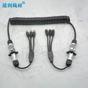 Superior 5-Pin Trailer Cable Set with 3-Channel Camera Display Optimal Performance Quick Installation For Tralier / Truck / BUS