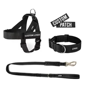 Personalized Pet's Name Tactical Dog Harness Custom Logo Light Weight Nylon Webbing No Pull Dog Harness Vest