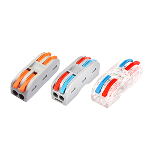 Orange PCT-222 Quick 2-In & 2-Out Electrical Connector Accessory Plastic Push-in For Wire Nut For Power Wiring 2p Pins