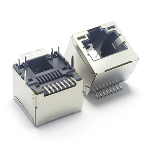OEM Manufacturer Factory Price Single Port RJ45 Vertical SMT PCB LAN Network Jack LED Ethernet 8Pin Connector
