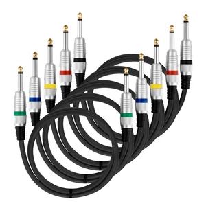 Bochara 1/4'' Jack 6.35mm TS Guitar Instrument Cable OFC Audio Cable Dual Shielded for Electric Guitar Mixer Amplifier