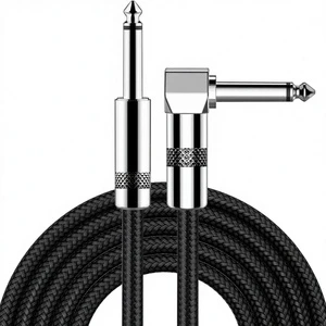 WG002 10ft Right Angle Guitar Cable with 22AWG OFC and 64 Shields for Electric Guitar Stage and Studio Use