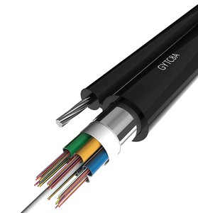 GYTC8A Single Mode 12 Core Figure 8 Self-Supporting Aerial Optic Cable Loose Tube Steel Strength Member APL Moisture Barrier PE