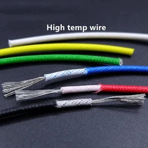 High Temperature Resistant Silicone Wire 300C Soft Copper Cable Fiberglass Braided Insulated Warm Floor Heat Element Line