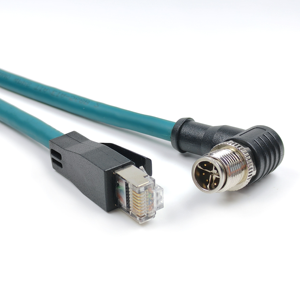 M12 8pin To RJ45 B/A Code CAT5e Shielded Copper Solid Conductor Ethernet Cable IP67 Camera Signal Data Transmission CE Certified
