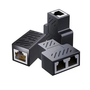 RJ45 Network Cable Connector One-Two Adapter Splitter Power 10A Brass Nylon