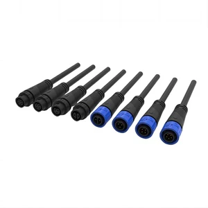 M12 Connector 2 3 4 5 6 7 8 Pin Power Cable Male Female Plug Socket Push Locking Outdoor IP68 Waterproof Connector 2 Pin