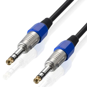 Bochara 1/4''Jack 6.35mm TRS Guitar Instrument Audio Cable OFC Mono/Stereo Foil+Braided Shielded