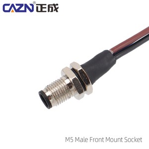 M5 Female/Male Waterproof Cable Connectors 3P Brass Pins With Wire Harness Front/Back Mount Socket Solder Type Easy Installation