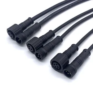M8 Waterproof Plug Cable 2P Male Female Connector Automotive LED DC Connection 3/4-Core Waterproof Socket Power Cable