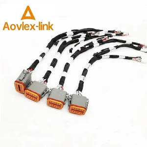 Custom DT06-4S DT06-4P DT04-2P 22~14AWG DT Series 2 3 4 5 6 8 12 Pin Waterproof Deutsch DT Connector Cable