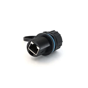 KRONZ IP67 AP Ethernet Panel Plug RJ45 Outdoor Network Cable Connector 22MM Hole Waterproof Connector Circular Connectors