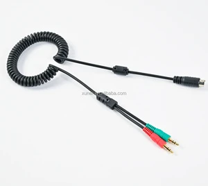 2trs to Mini Din 6Pin Spiral Cable