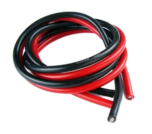 Silicone Cable for Car Heating-Copper Stranded Conductor 600V 200 Red/Black Wire Harness 200 Strands Sizes 30/28/26/24