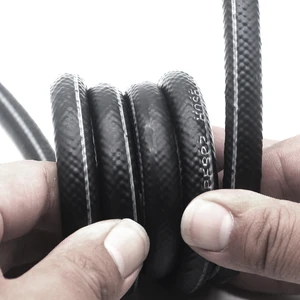 Black Double Reinforced Silver Wire Braided Oil Pipe Rubber Hose Wear-resistant Pressure-resistant Aging-resistant Not Cutting