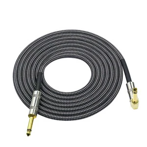 3 Meters/ 10 Feet Musical Instrument Audio Guitar Cable Cord 1/4 Inch Straight to Right-angle Gold-plated TS Plugs