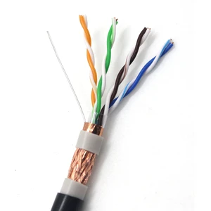Network Cable CAT5e Cable 305M 23AWG S/FTP Solid Bare Copper Conductor PVC+PE Double Jacket Outdoor Lan Cable