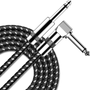 Bofan 1/4 Inch 6.35 mm 10ft 15 ft 20ft Right Angle Electric Guitar/Keyboard Instrument Guitar Cable