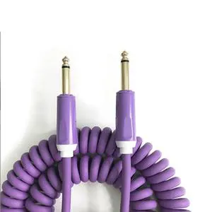 5M Colorful Coiled Electric Guitar Cable Leads Bass Cable Spring Instrument Guitar Cable