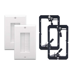 Single Gang Low Voltage Mounting Bracket, Brush Insert Decorator Wall Plate, Cable Pass Through Wall Plate Accessories