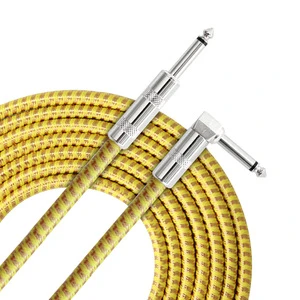 Wholesale Braided Nickel Plated 1/4 Inch Plug Guitar String Instrument Noiseless Cable