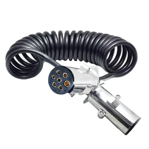 Truck ABS/AES/EBS Brake System Cables 7 Core Copper Cable Trailer Electrical Spiral Cable for Rearview Camera Spring Power Wire