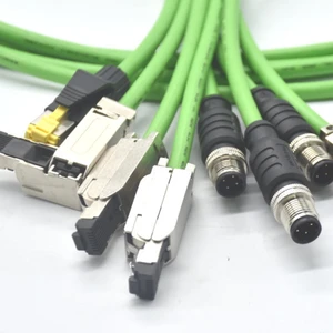 Profinet Profibus Earthnet Earthercat IP67 Waterproof Connector Industrial Network Cable M12 4P D Code to RJ45 Profinet Cable