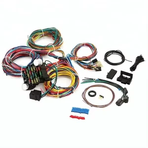 Universal 21 Circuit Wiring Harness Kit 17 Fuse Panel With Relays for GM Chevy Ford Jeep Hot Rod Street Rod