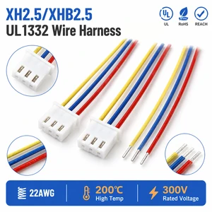 XH2.5 XHB2.5 FEP UL1332 Tinned Copper Wire Harness High Temperature Resistant Flame Retardant JST/Molex Connectors for Wiring