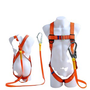Electrician Construction Full Body Safety Harness Belt Polyester Stainless Steel D-Ring 300kg Capacity Adjustable Length