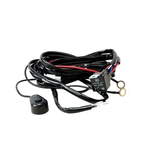 Universal 12V/24V LED Light Wire Harness Long Strip Spotlight Remote Control Flashing Wire Set PVC Copper for Automotive