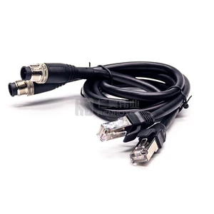 M12 Female to RJ45 Male Cable Connector Ethernet Can Communication Industrial M12 Profinet Cable