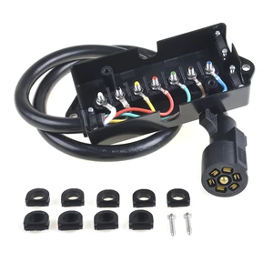 4/8FT Trailer Cord with Junction Box/Breakaway Switch/Plug Holder 7 Way Trailer Accessories RV Trailer Cable Kit