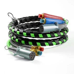 New 3 1 Spiral Wrap PVC/TPE/TPU Electrical Cord Rubber Air Line Braided Hose Assemblies 7 Core 15ft Trailer Cable for Truck/RV