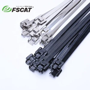 FSCAT Releasable Type Stainless Steel Epoxy Coated Cable Tie-Cable Zip Multifunctional Cable Bundle