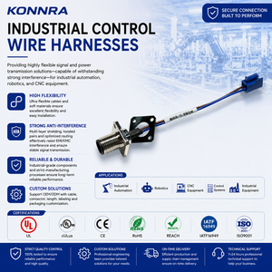 Custom Shielded Industrial Cable Harness Wire Connector Assembly PBT/PVC For Motorcycle Automobile Automation IP68 Rated
