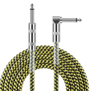 6M 20FT Noiseless Braided Tweed Cloth Instrument Cable Guitar Wire for Electric Guitar and Bass