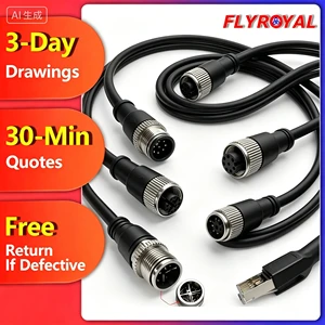OEM M12 to RJ45 Cable Assembly Manufacturer 4 8 Pin a X D Code Shielded Cat6 Ethernet Wire Harness for Ether CAT Automation